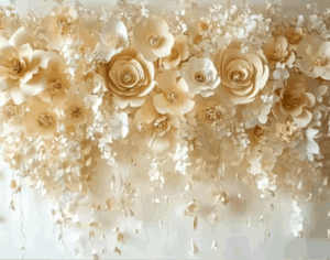 Kvetý béžové XL 3x2m